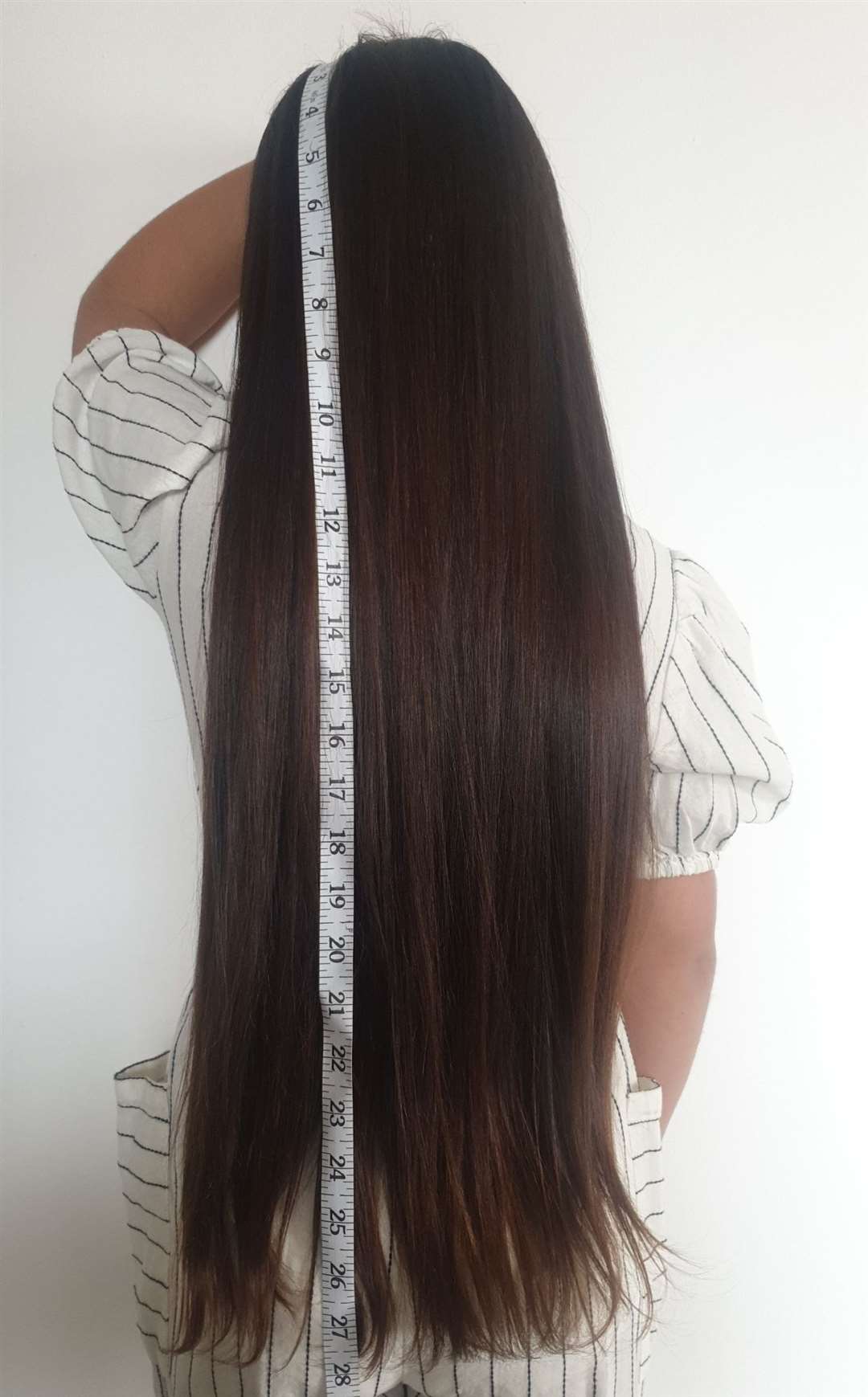 Laila's hair measured 28 inches. Picture: Safa Mirza