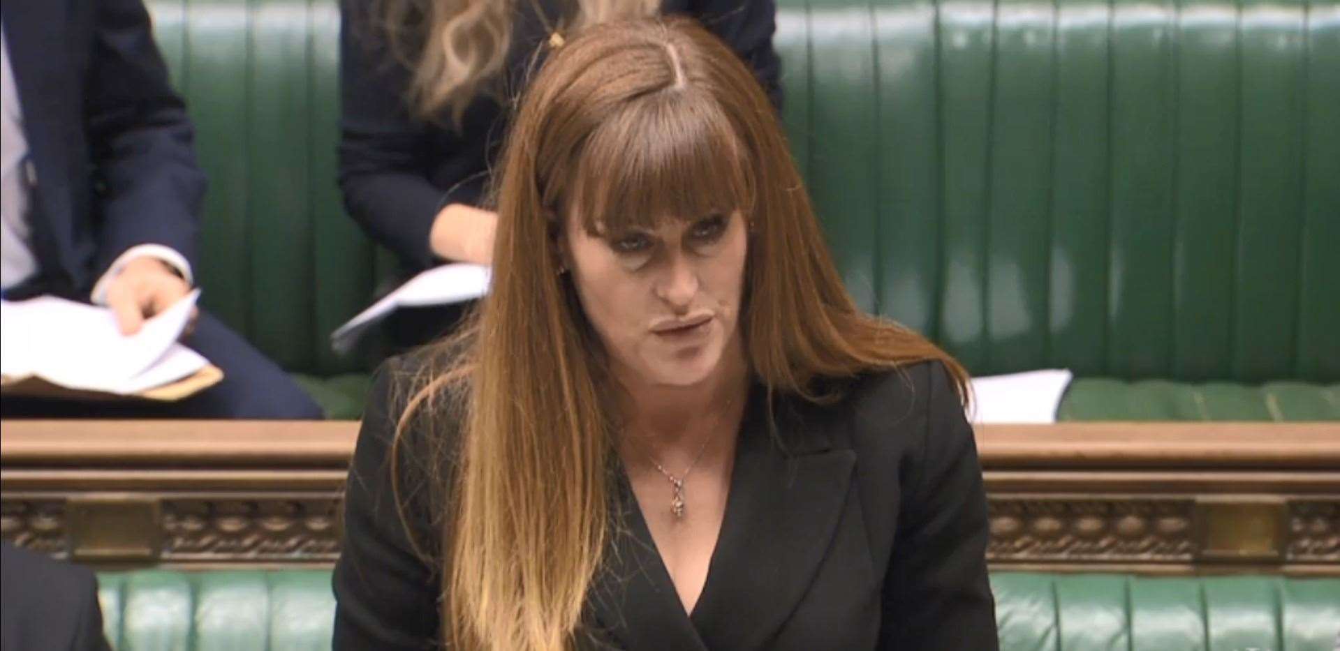 Kelly Tolhurst giving a statement in parliament when she was aviation minister