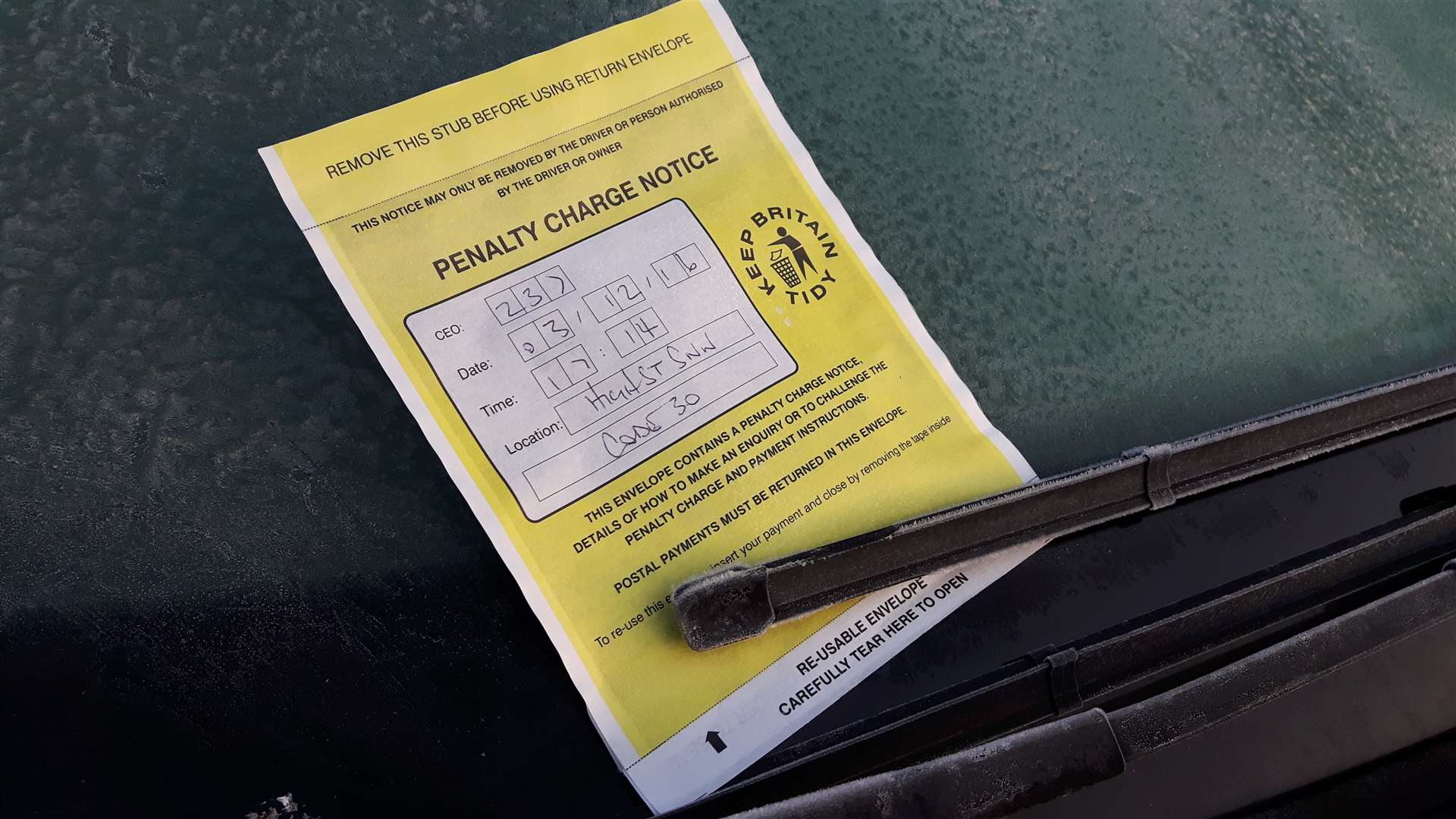 The dreaded yellow parking ticket