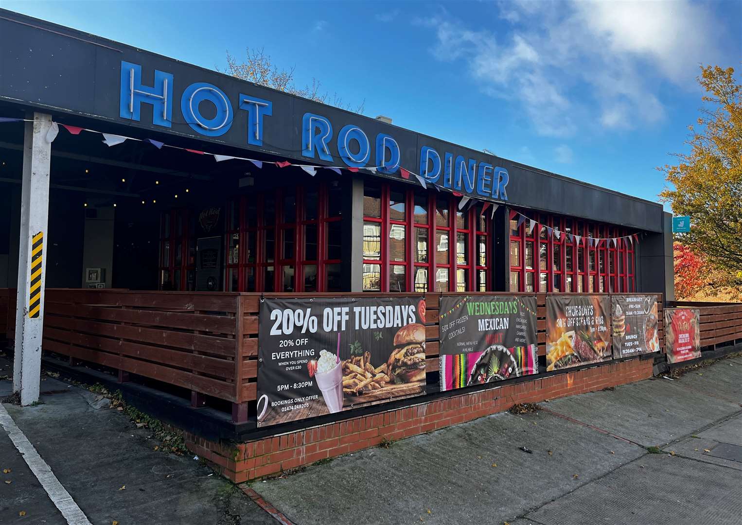 Hot Rod Diner in High Street, Northfleet is struggling since the collapse of Galley Hill Road