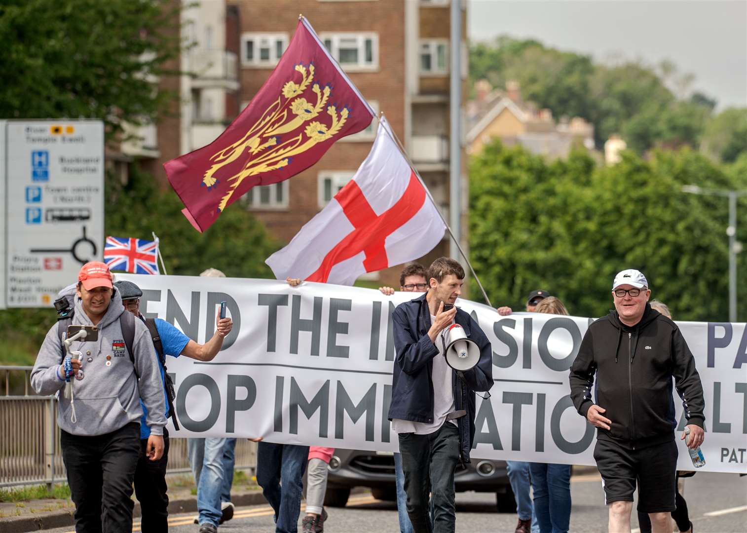 Far right protesters visit Dover to protest against immigration into the United Kingdom. Picture: Stuart Brockman