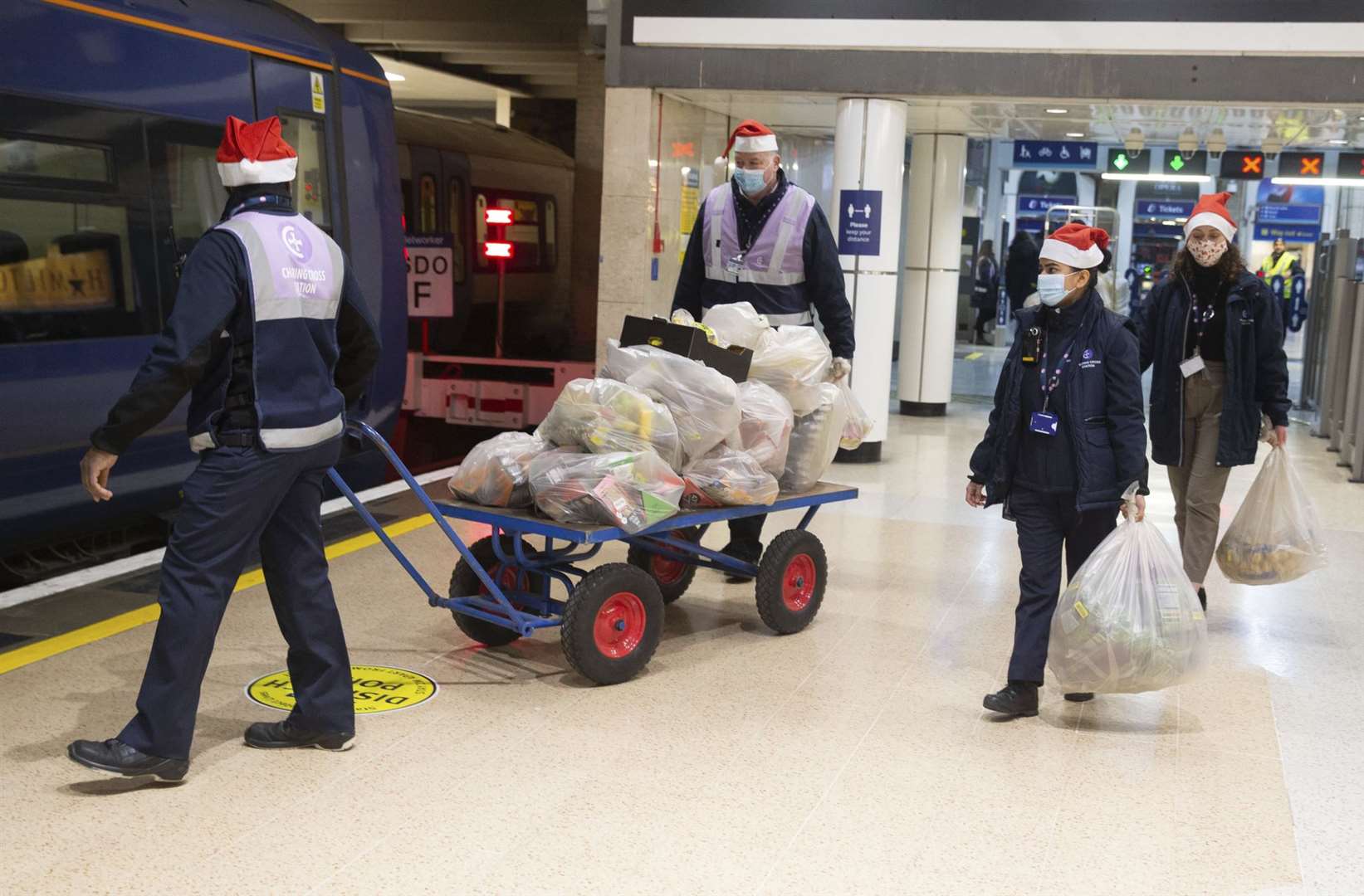 Train staff delivered food to Ashford International Railway Station. Picture: Southeastern