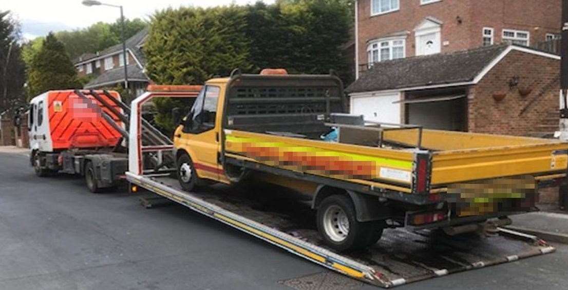 Police seized a van in Chatham and arrested the 23-year-old driver. Picture: Kent Police