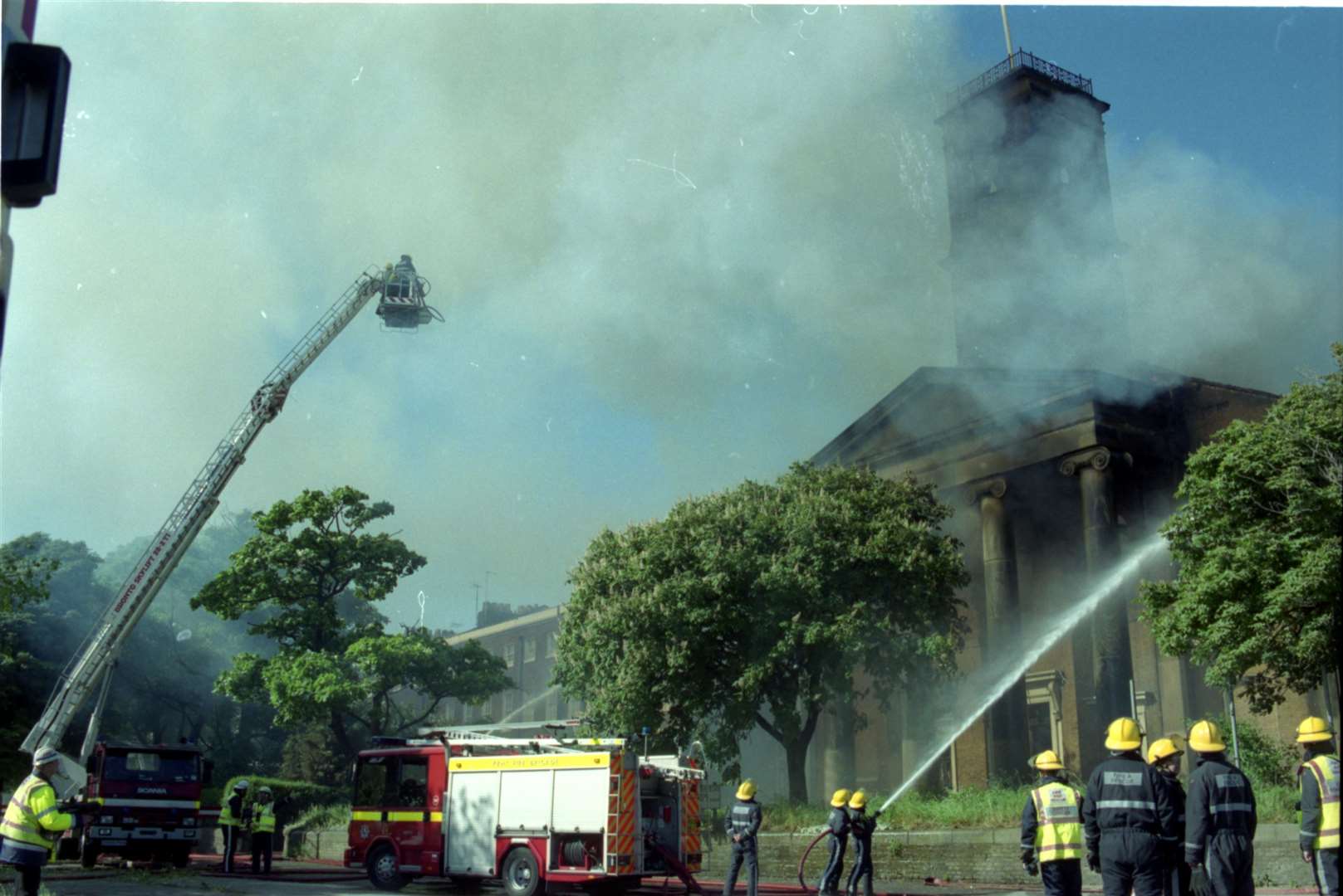 Fighting the fire in May, 2001