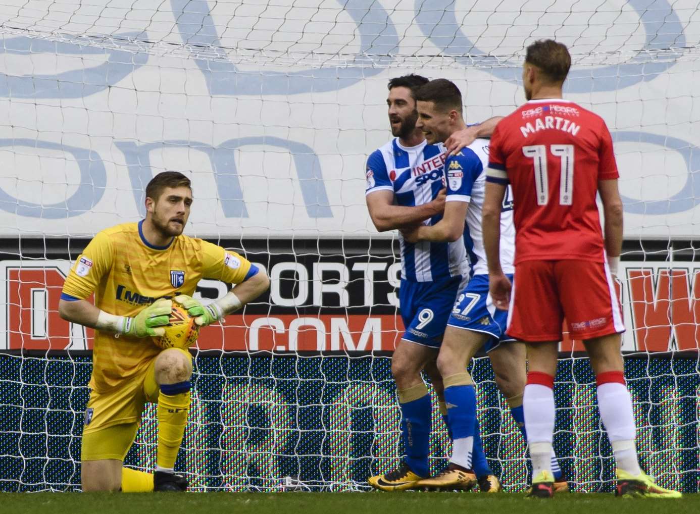 Will Grigg put Wigan ahead early on last weekend, scoring after 10 minutes Picture: Andy Payton