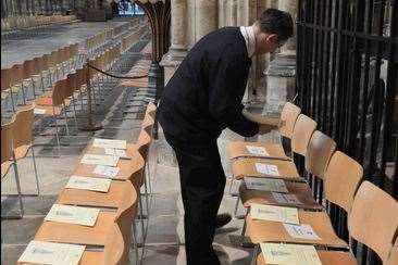 Preparations underway for the Queen's arrival. Picture: @No1Cathedral.