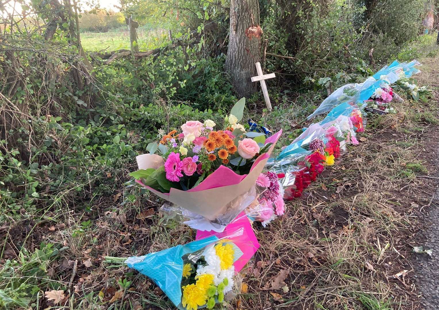 Floral tributes have been growing on the roadside