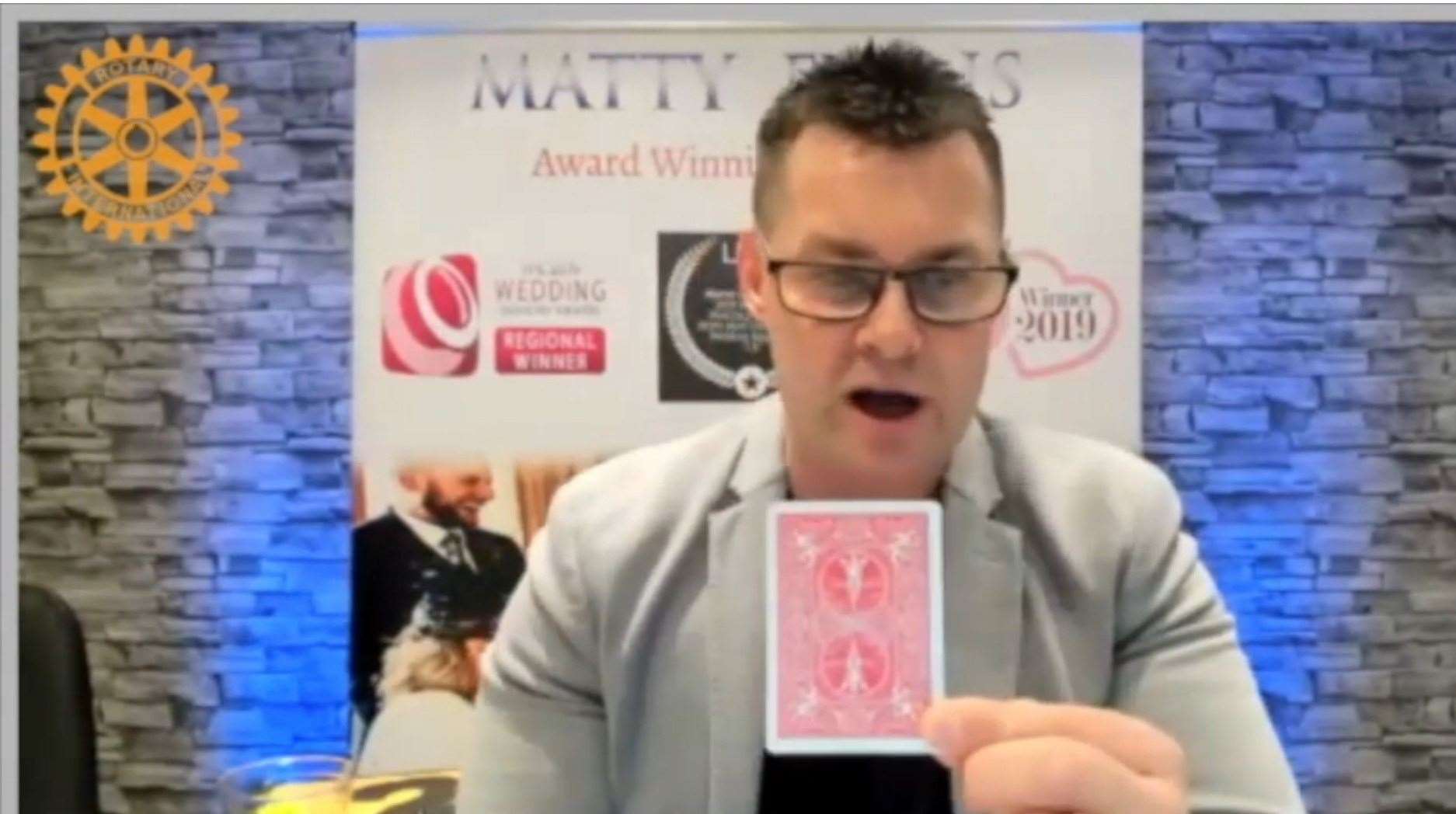 Sheppey magician Matty Evans in the virtual Rotary Variety Show which raised £800 for Minster-on-Sea Rotary Club