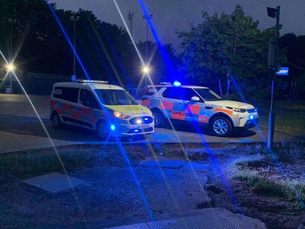 Kent Search & Rescue in Maidstone last night. Picture: KSAR