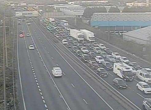Traffic cameras at the Dartford Crossing show long delays southbound. Picture: National Highways