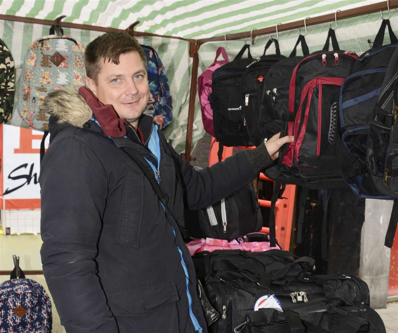 Stallholder Ryan Brenchley's leather goods. Picture: Paul Amos