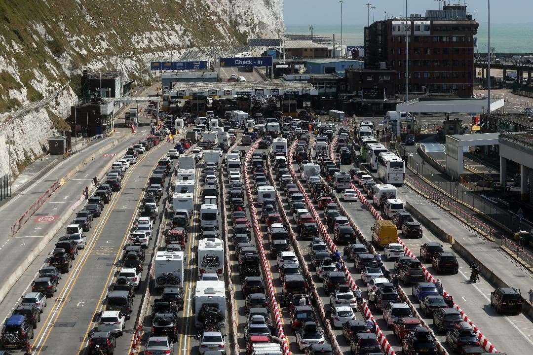 Long queues at the Port of Dover. Picture: Barry Goodwin.