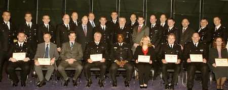 Kent's Chief Constable Mike Fuller, centre front, was among those at the ceremony
