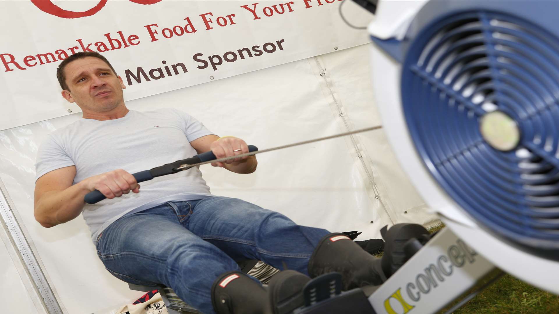 Mark Dennis from food company Cook takes part in this year's Dandelion Time Rowathon. Picture: Andy Jones