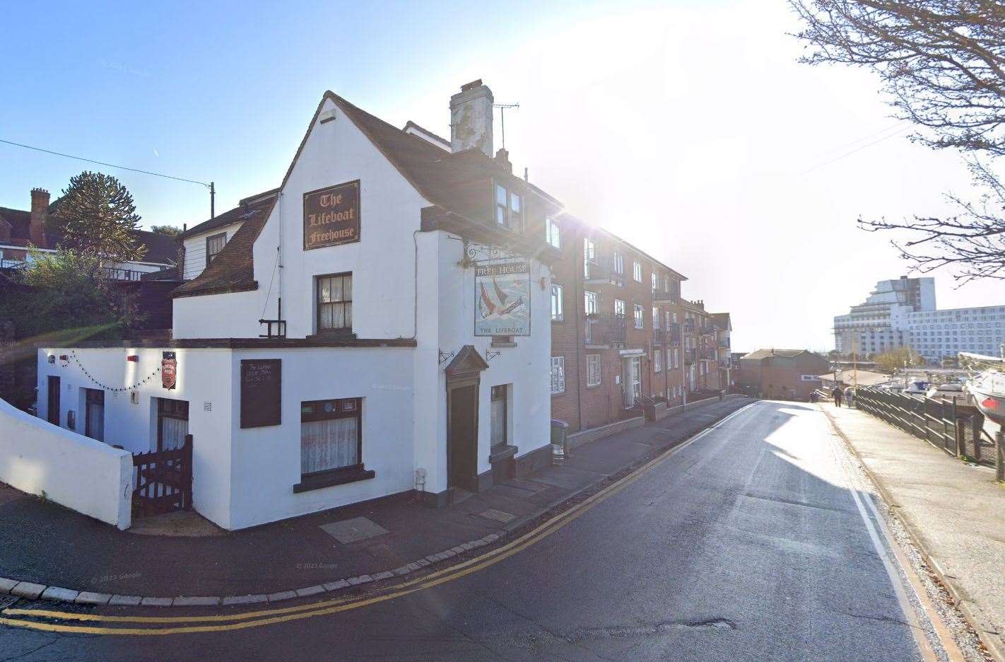 The victim was walking towards the Lifeboat pub in North Street, Folkestone, at the time of the incident. Picture: Google