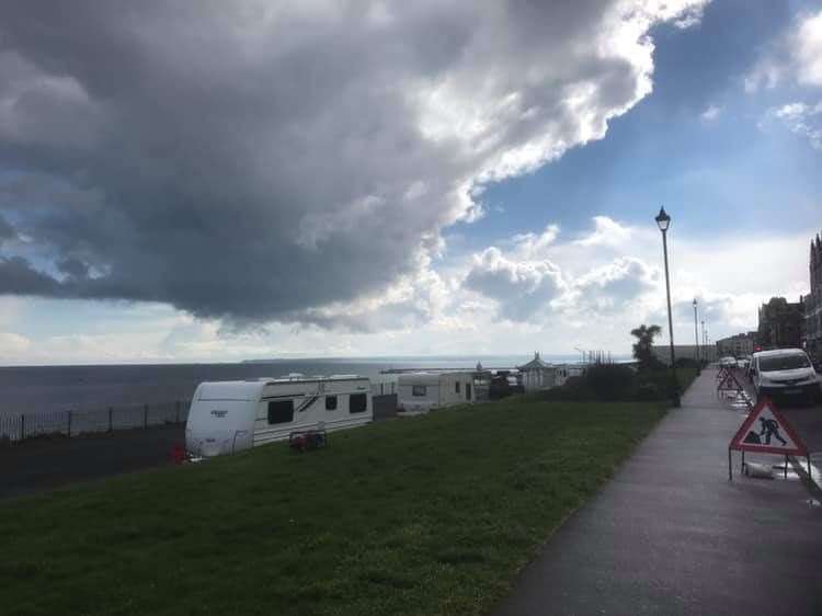 Travellers have pitched up the East Cliff in Ramsgate. Picture: Sarah Thomas