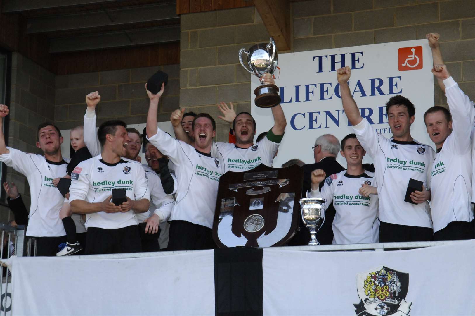 Dartford lift the Ryman League, Premier Division trophy Picture: Nick Johnson