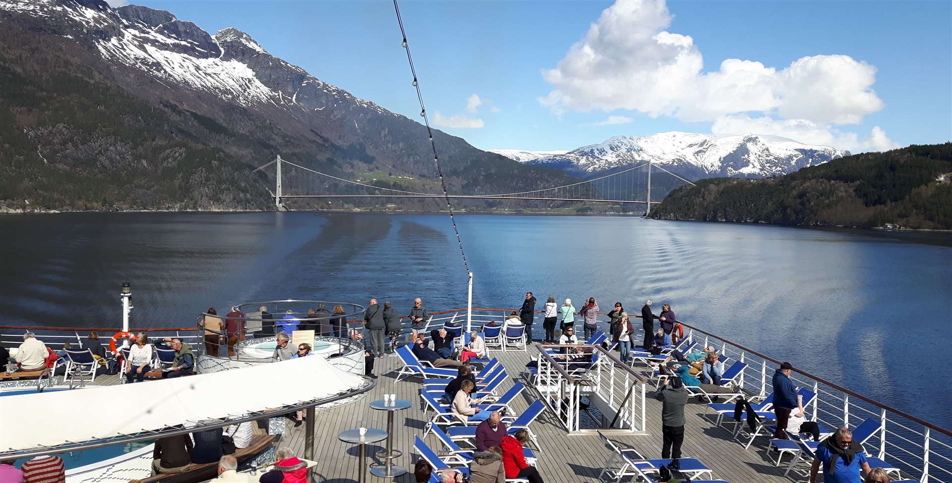 A stunning view as the ship sails through the Hardangerfjord