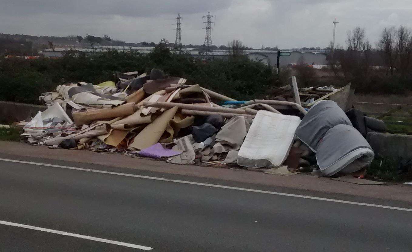 The fly-tipping in Bob Dunn Way is getting bigger and bigger (6330592)