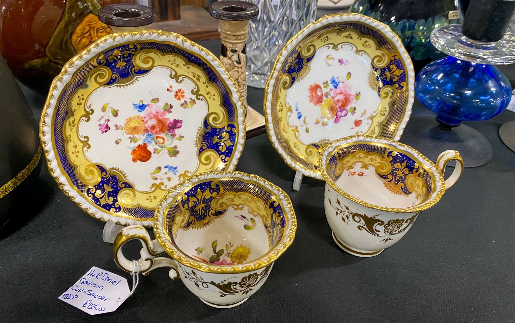 This porcelain teacup set dates back to the 1820s and was priced at £125