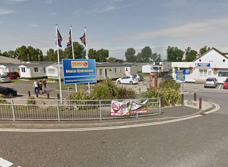 A static caravan at New Beach Holiday Park was destroyed by a fire. Picture: Google Maps