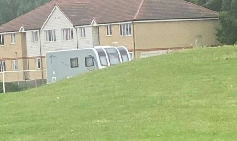Multiple caravans can be seen pitched up in the park. Picture: Jason Henry