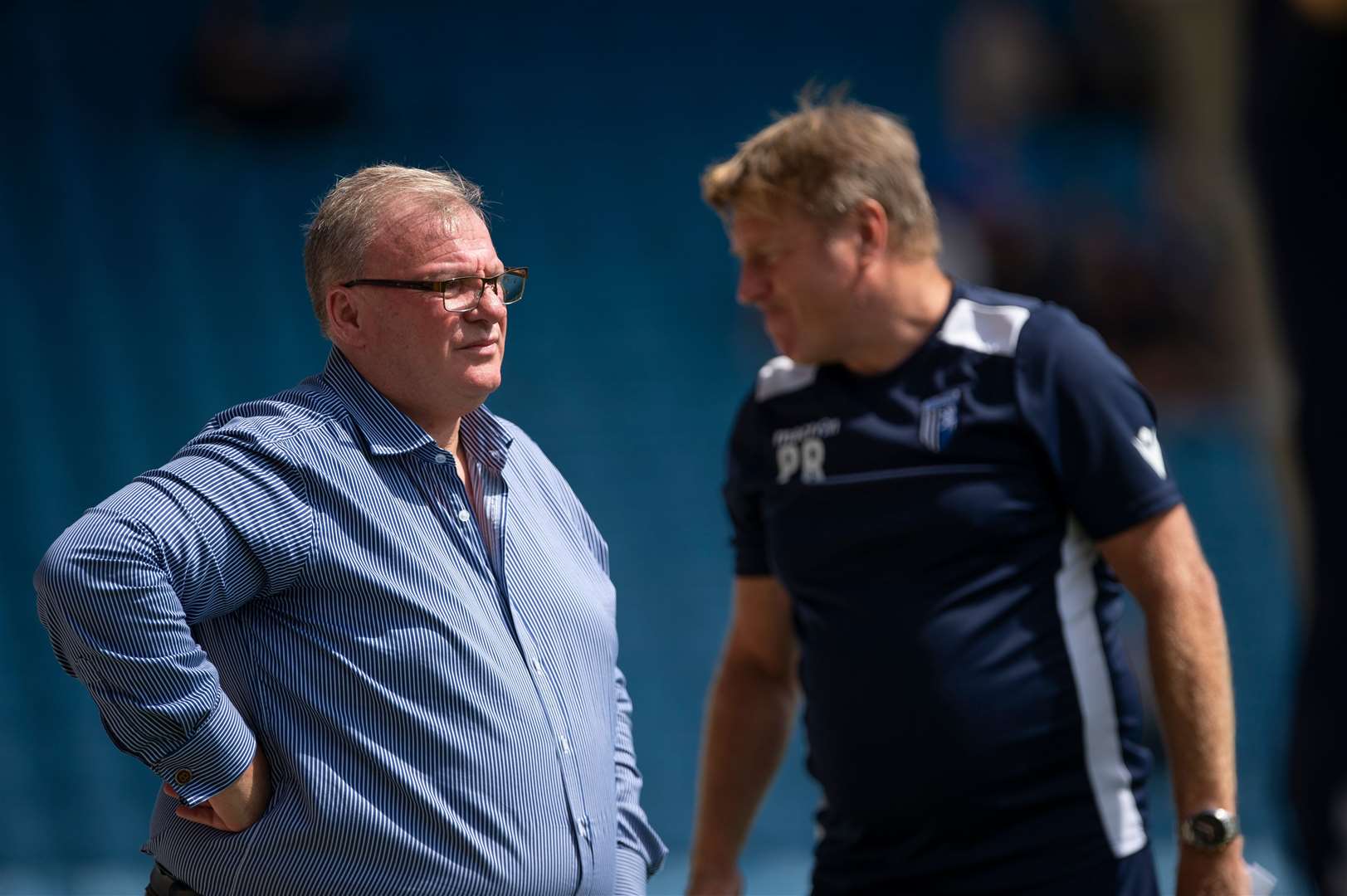 Gillingham manager Steve Evans with assistant Paul Raynor Picture: Ady Kerry