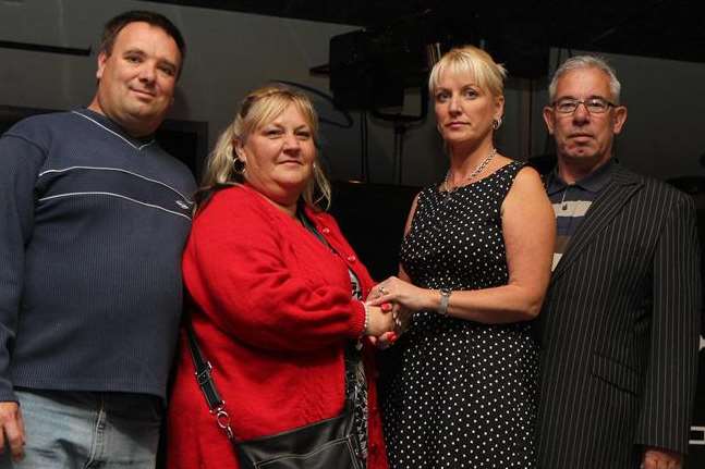 Newlyweds Nigel and Sandra King with Lee and Tommy Dunne of Merlin's Entertainment Complex. Pictures: Darren Small