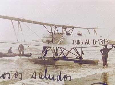 Gunther Pluschow's plane in Tsingtao - the start of his remarkable journey