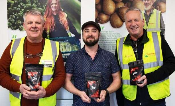 Paul Underdown, Peter Farrant and Ian Townsend-Blazier with the JavaHub coffee.