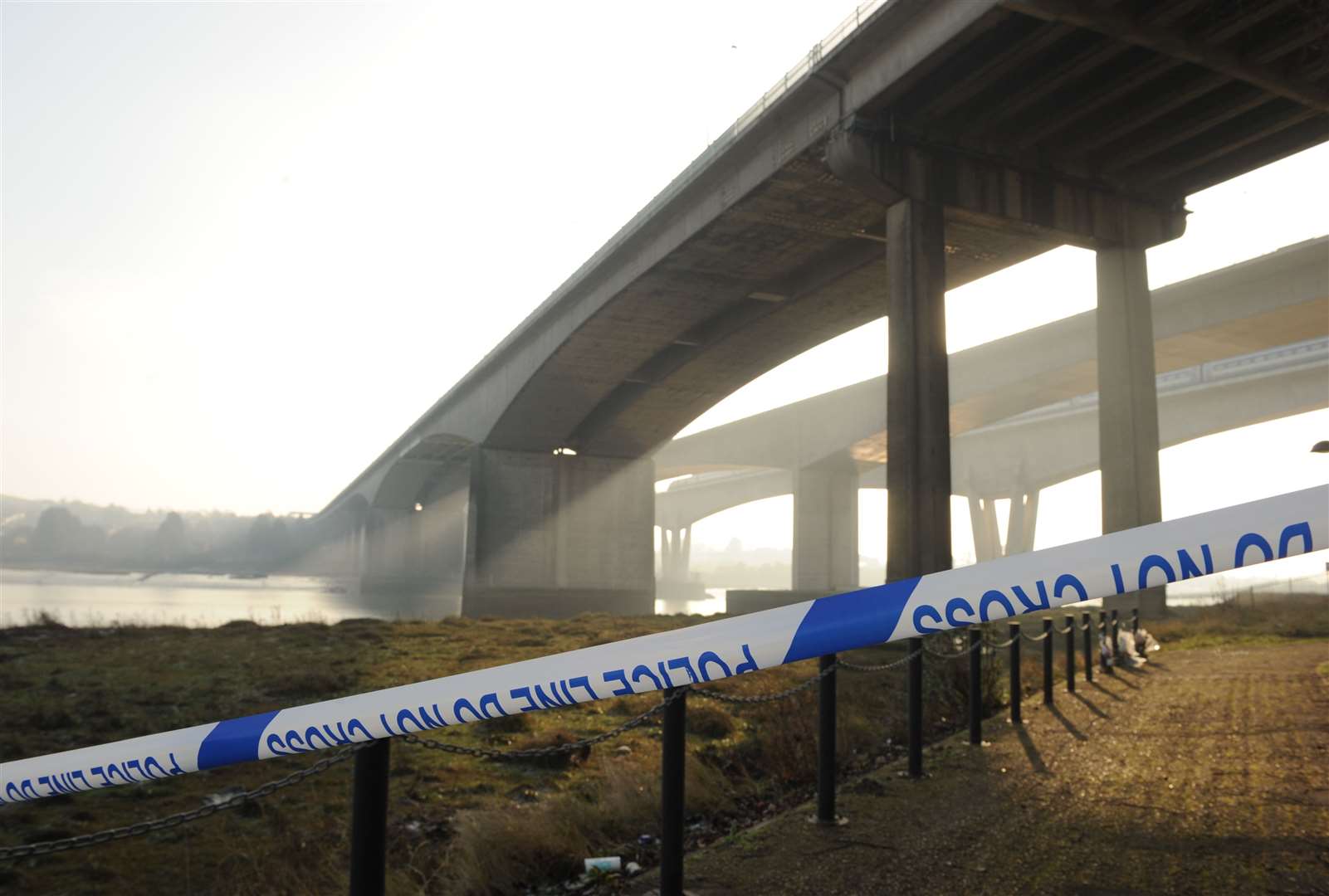 The woman fell from the M2 bridge on Sunday