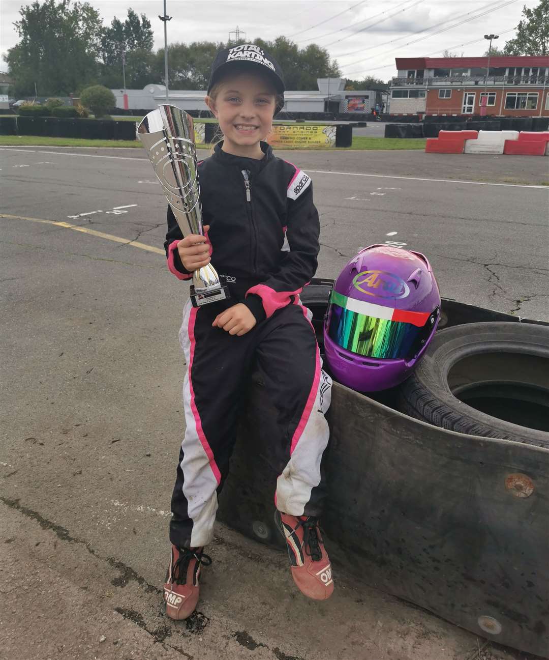 Maria Ruberto with her trophy at Rye House