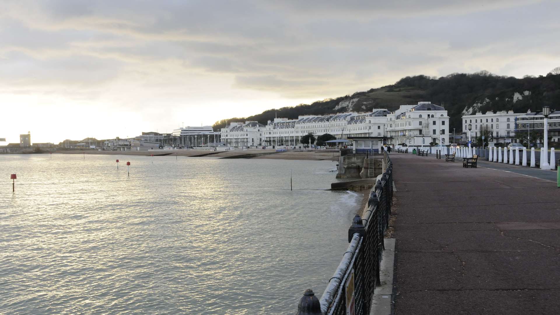 Dover seafront - scene of a planned oil pollution exercise.