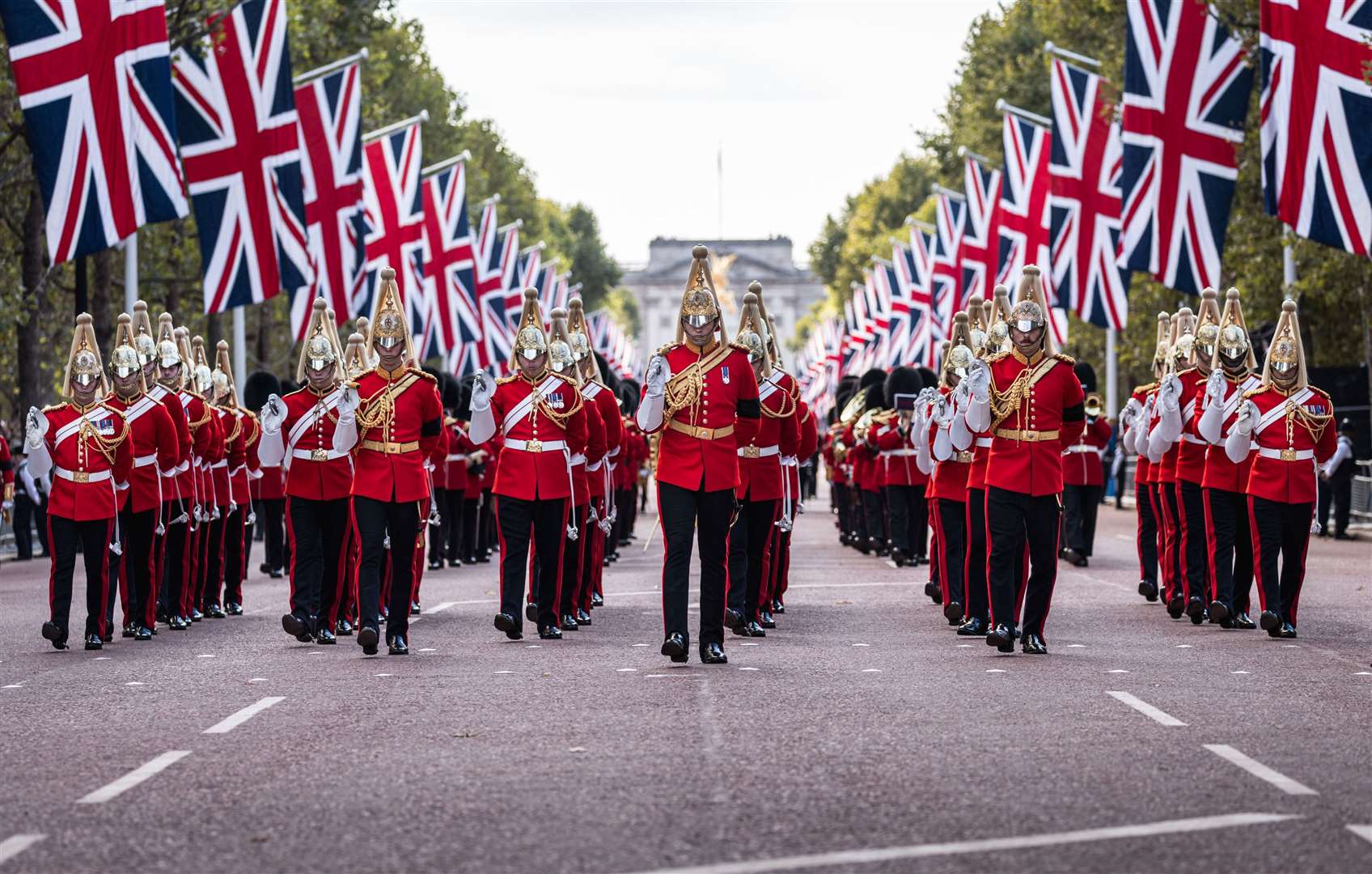 Thousands of military personnel are taking part in the procession. Image: MOD.