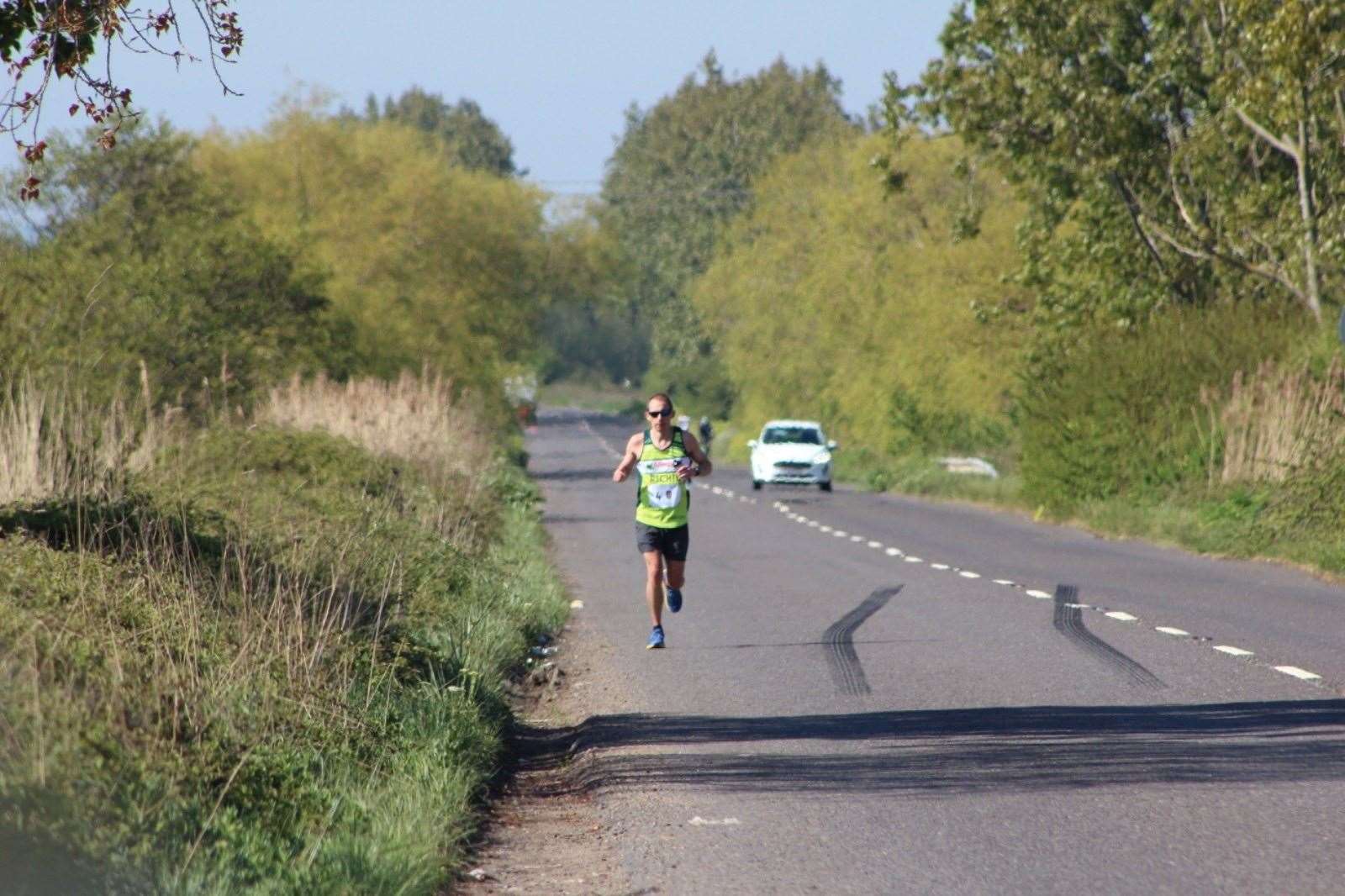 Richard 'Richie' Mills celebrating his 40th birthday by running a marathon along the Sheppey Way at Iwade in aid of Allergy UK