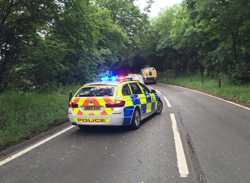 Police at the scene. Picture: @KentPoliceRoads