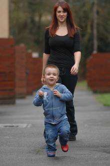 Lisa Mulvaney and her son