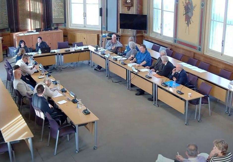 One of the 10 committee meetings held in the Town Hall last night