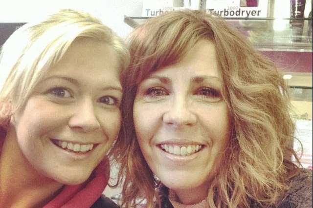 Singer Suzanne Shaw with salon owner Angela Croall