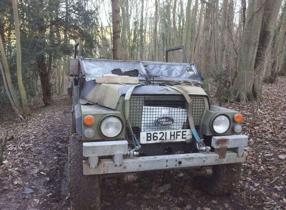 A burnt out Land Rover was dumped in Bredhurst woods