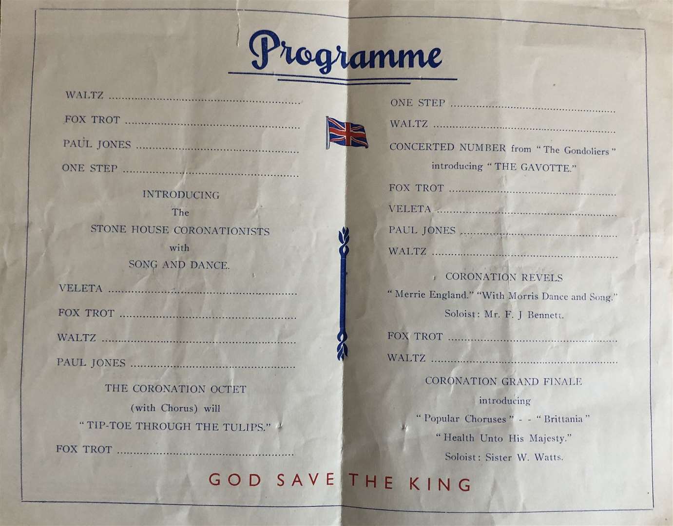 An original coronation festival programme from 1937