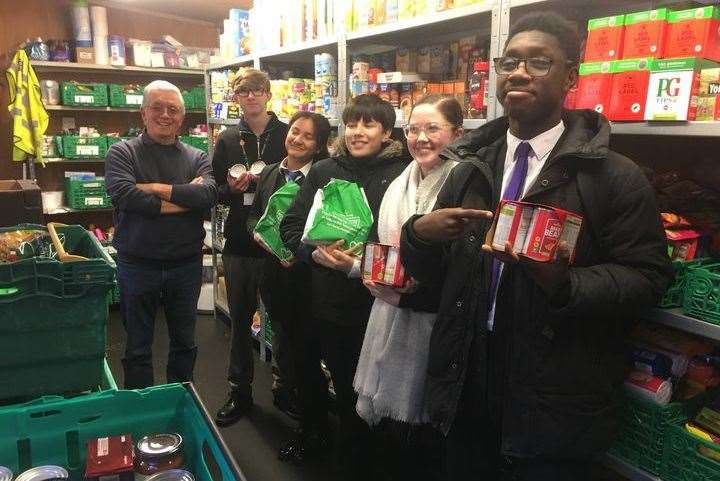 Cornwallis Academy donated packages as part of the You Can Help campaign. Picture: Maidstone Homeless Care
