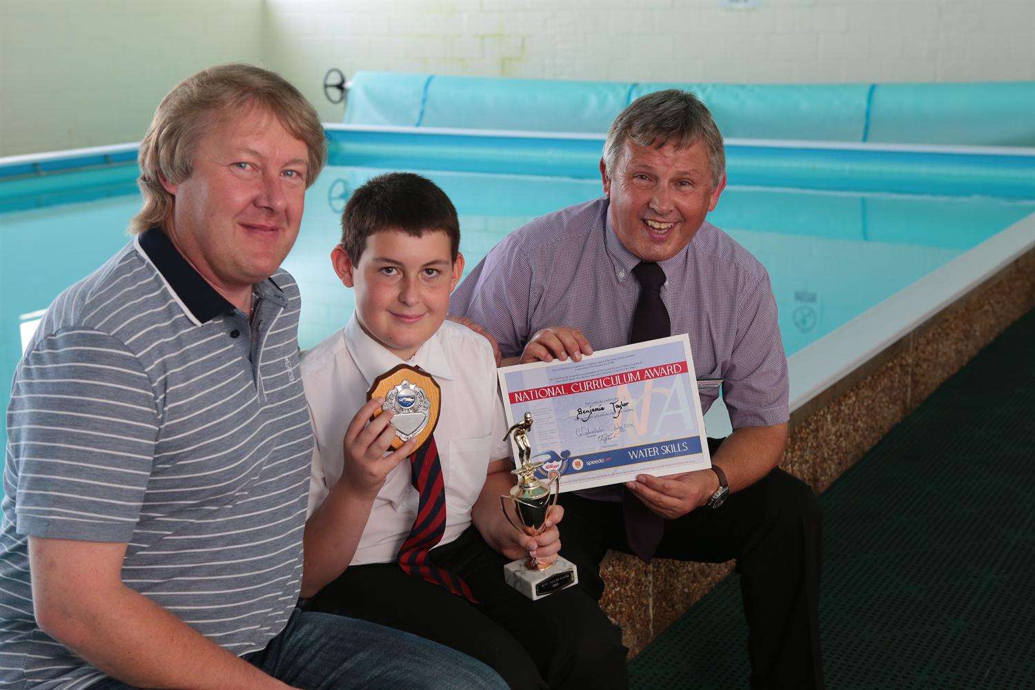 Benjamin is the 3rd generation of the family to learn to swim in the pool after his granddad raised money to open it in 1974