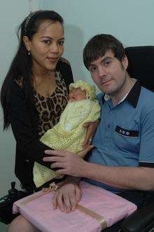 Richard Plummer with Indri and baby daughter Tiana