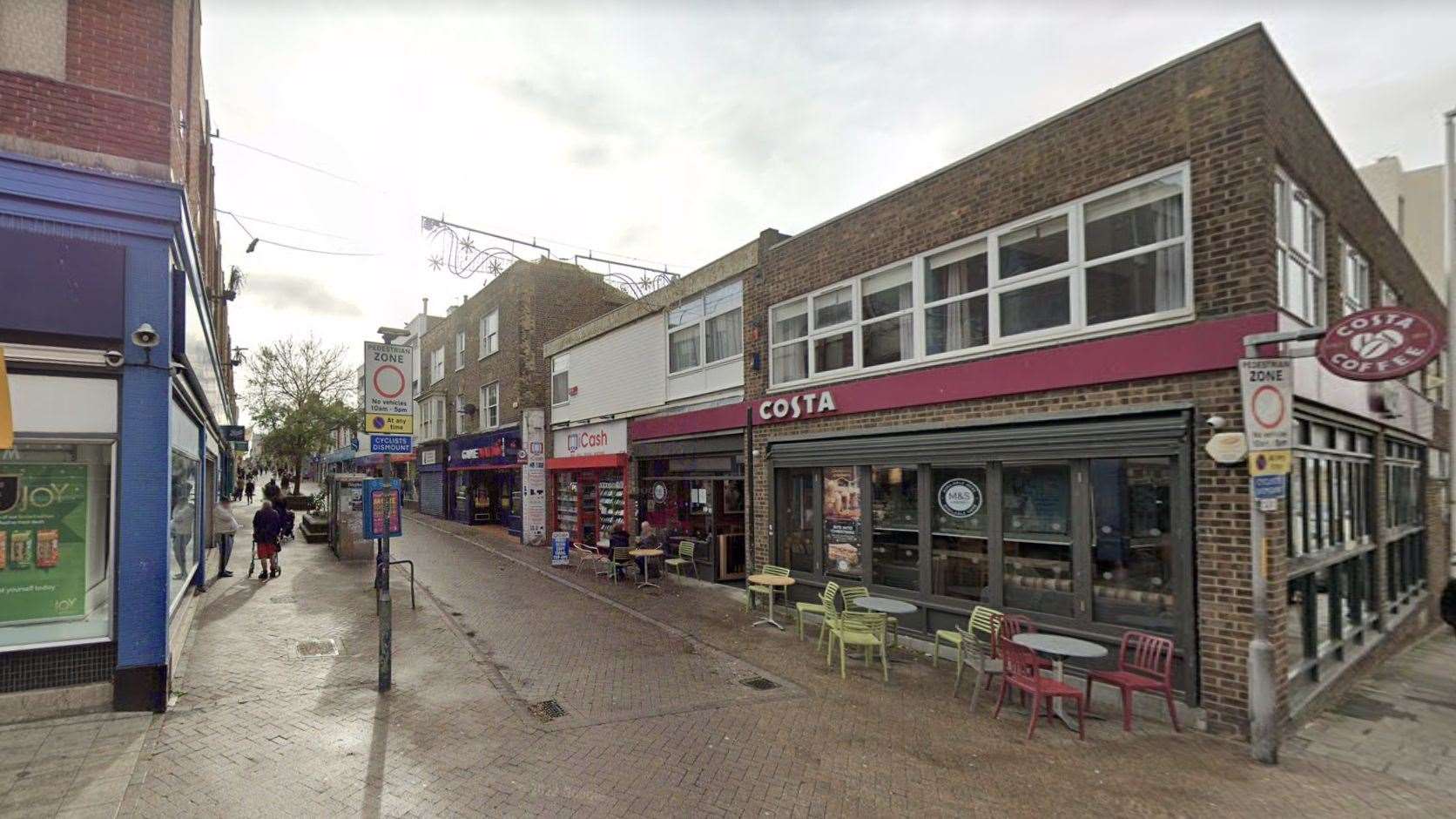 The assault happened in Margate high street. Picture: Google