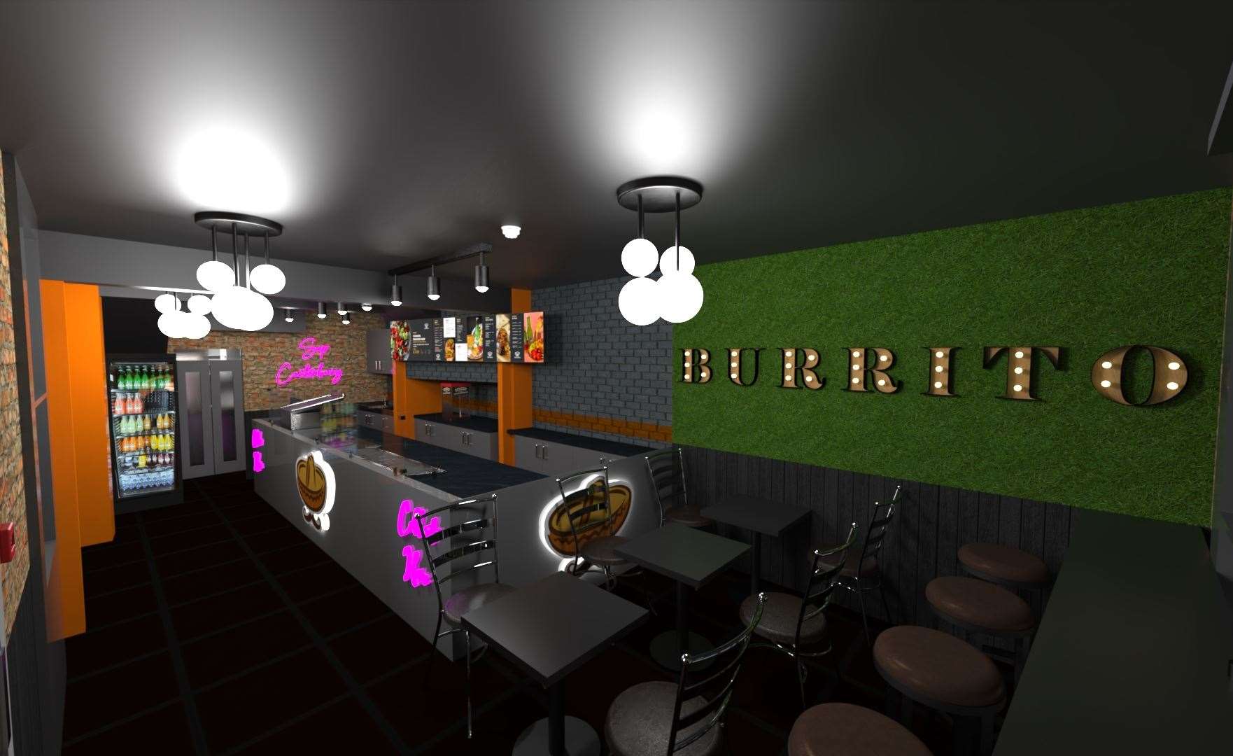 CGI of the inside of Plan Burrito in Canterbury. Picture: Plan Burrito