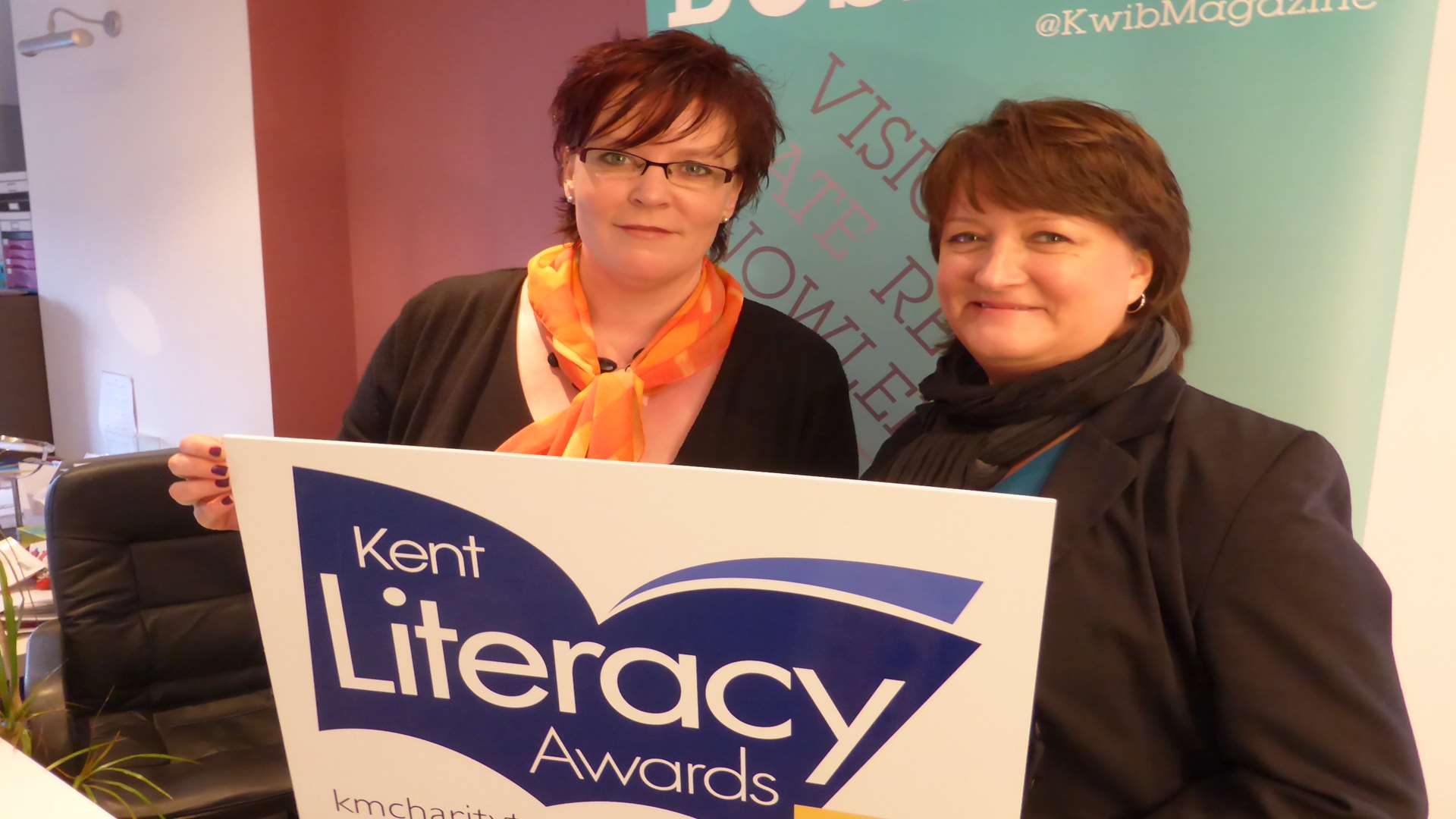 Hilary Steel and Sue Smith of Kent Women in Business magazine announce support for Kent Literacy Awards 2016 which are now open for nominations.