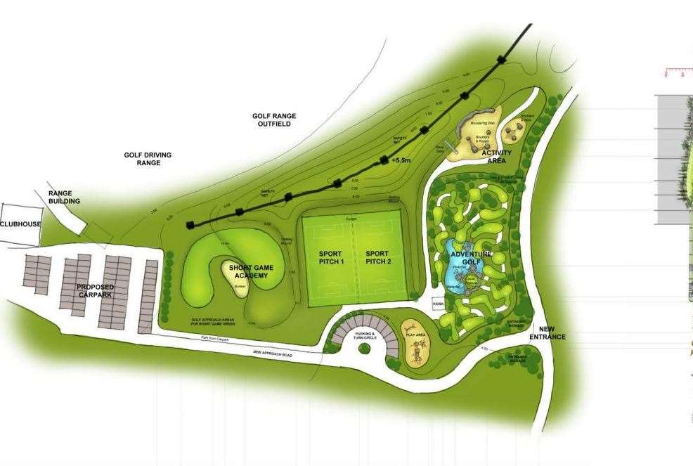 Plans for the new section, next to the driving range, at Sittingbourne Golf Centre