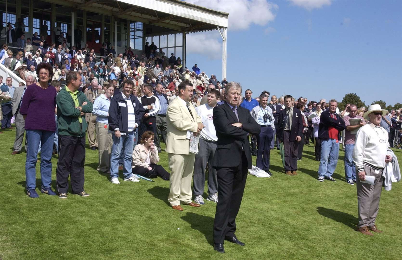 Spectators at Folkestone racecourse
