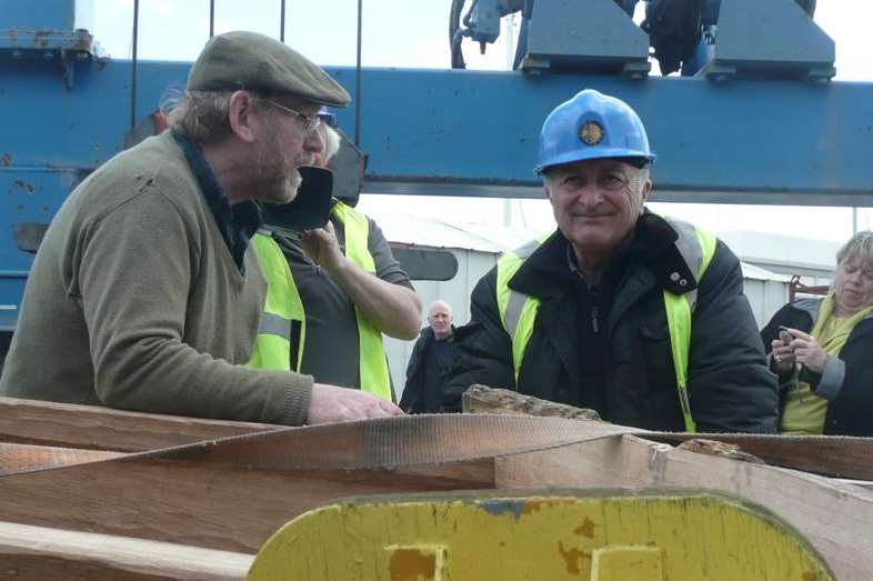 Time Team presenter Tony Robinson (right) discusses the boat with Richard Darrah
